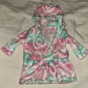 Mon Cheri Pink and Green Plush Robe Pajamas
